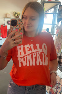Hello Pumpkin Tee - Orange