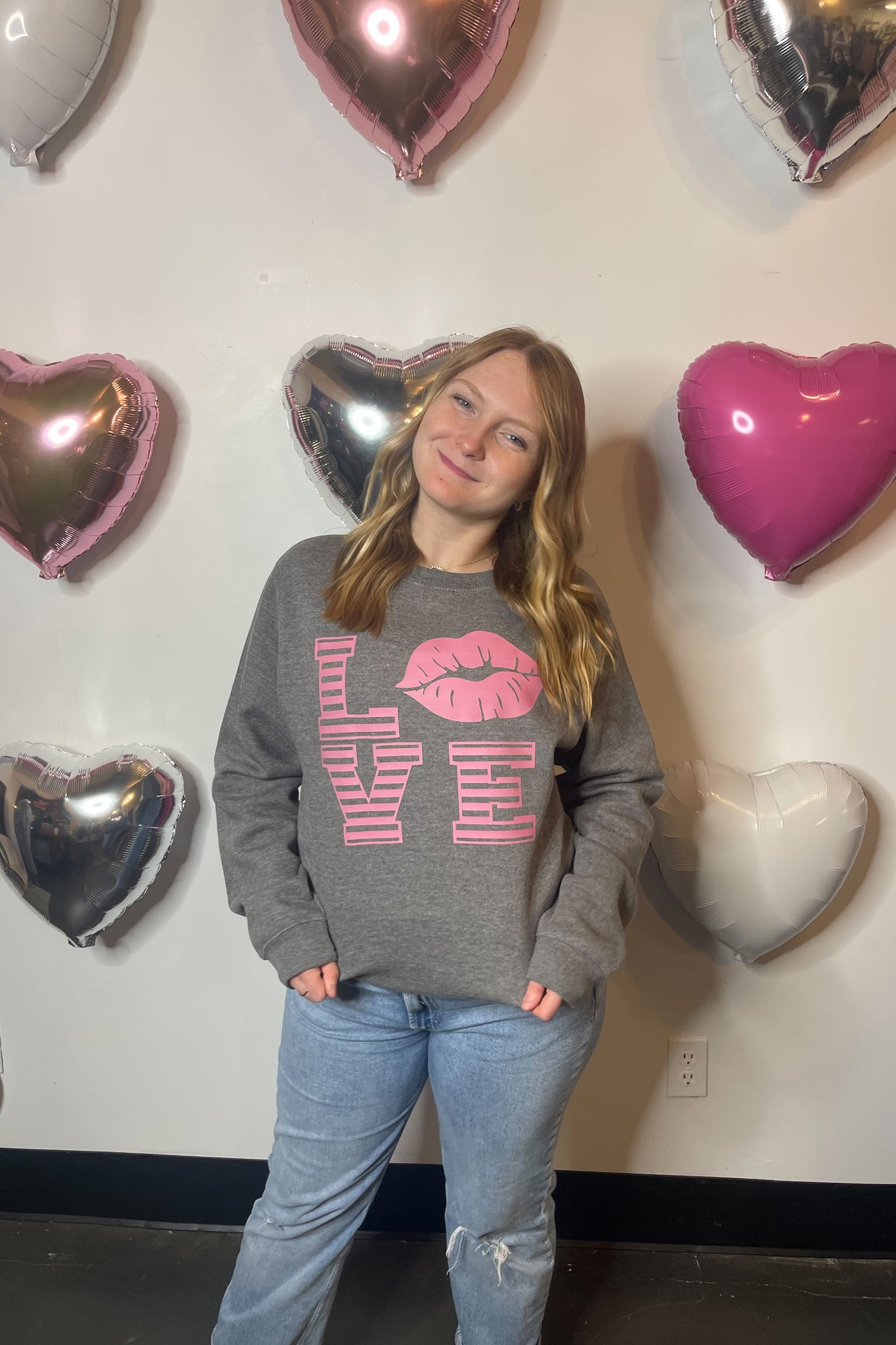 Stripe Love Lips Tee or Sweatshirt