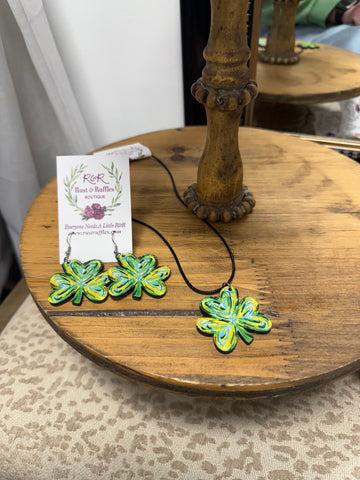 Painted Clover Earrings