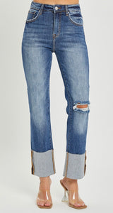 Risen Dark Hi-Rise Straight Jeans