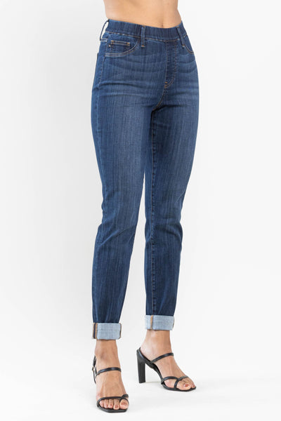 Judy Blue Pull On Cuff Slim Jeans