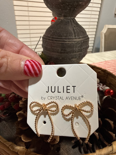 Twisted Bow Earrings Gold & Silver