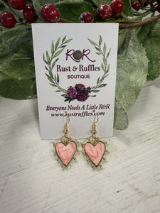 Swirl Heart Dangle Earrings 5 Colors