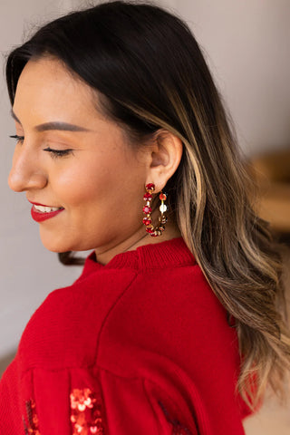 Red Gemstone Earrings