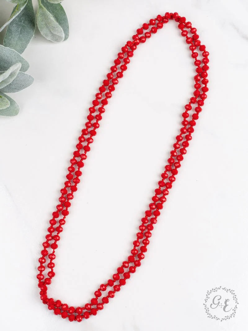 True Red Essential 60” Double Wrap Necklace