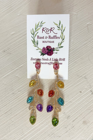 Multicolor Christmas Light Earrings