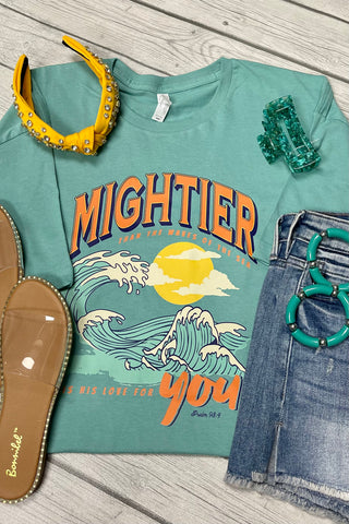 Mightier Than The Waves Tee - Turquoise (PRE-ORDER)