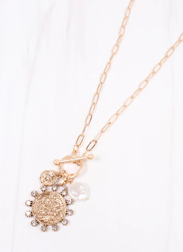 Kristanna Charm Toggle Necklace GOLD