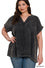 Gauze Raw Edge Top - Ash Black