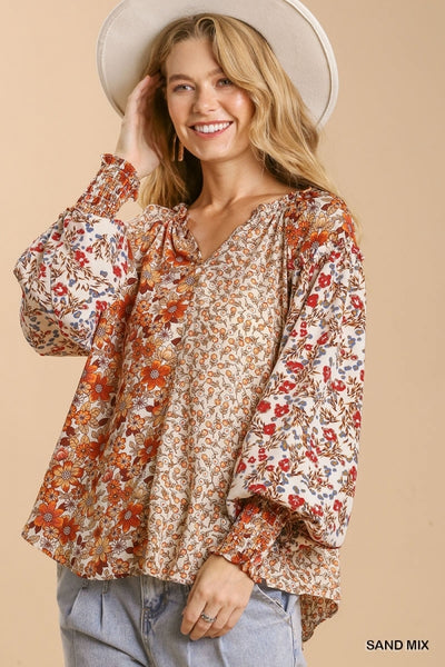 Sand Floral Top