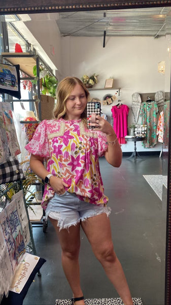 Fuchsia Floral Blouse