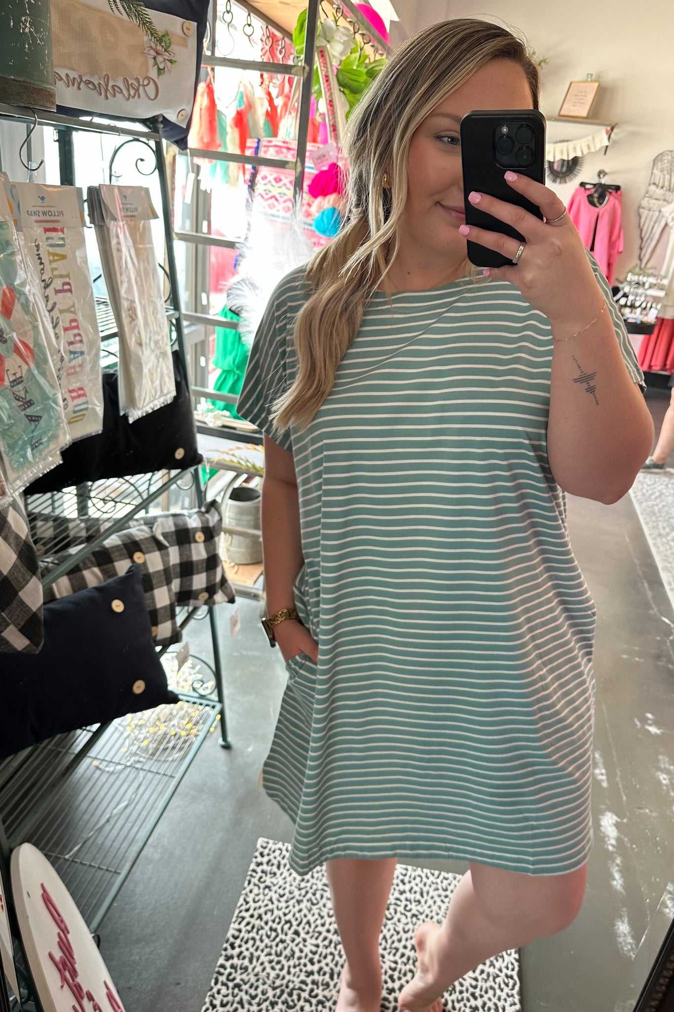 Sunset & Seashells Dress - Aqua