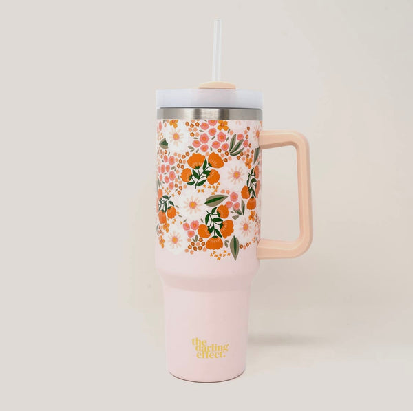 Sweet Meadow Pink 40oz Cup With Handle