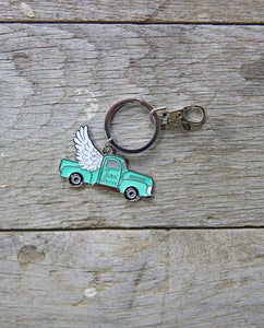 Truck With Glitter Wings Keyring