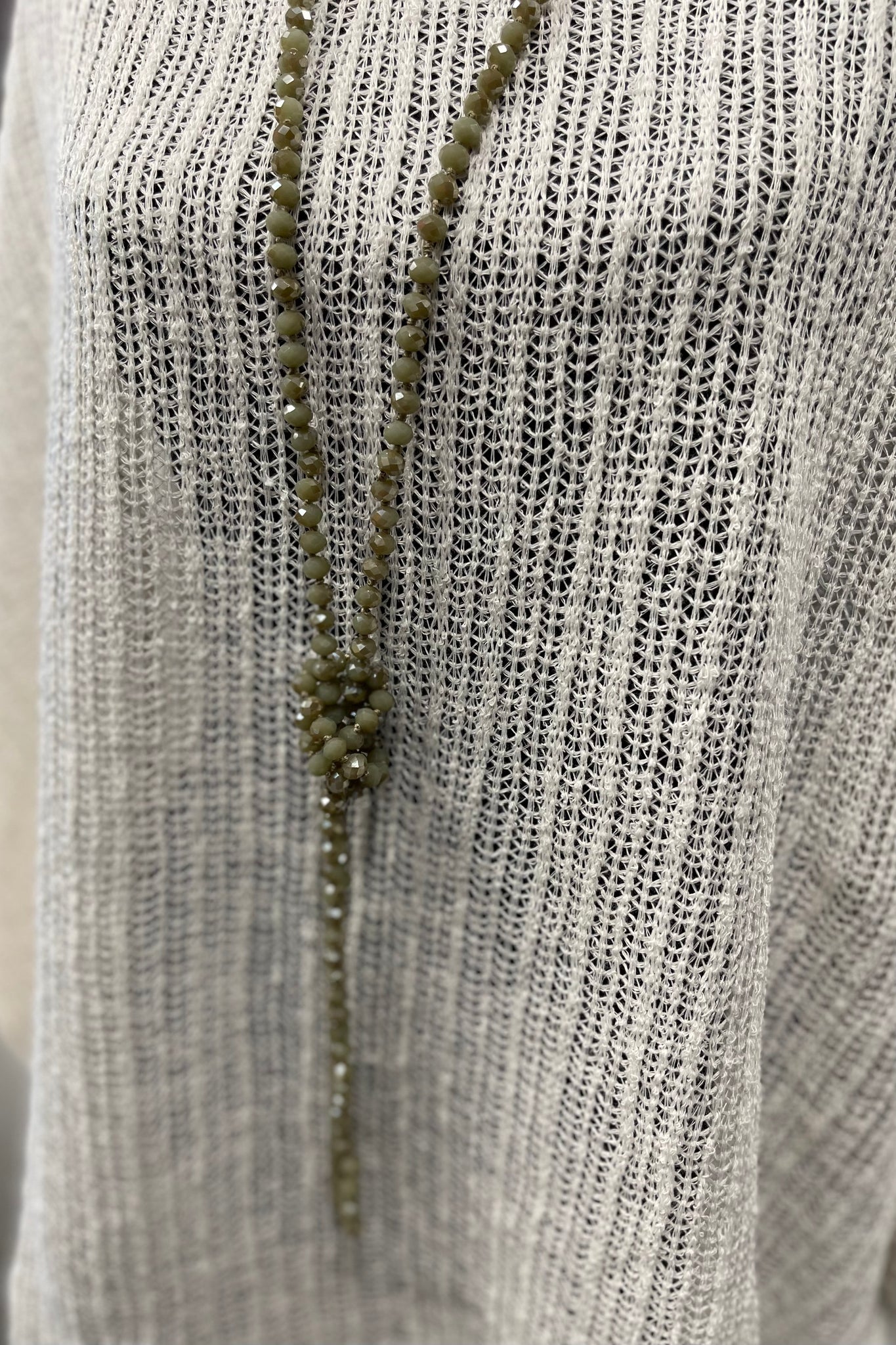 Olive Beaded Necklace - Final SALE