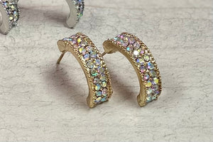 Crescent Sparkle Hoops - Final SALE