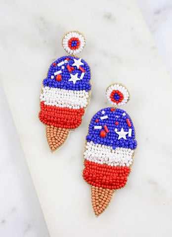 Constitutional Ice Cream Cone Earring - Final SALE