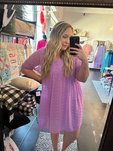 Lavender Swiss Dot Babydoll Dress