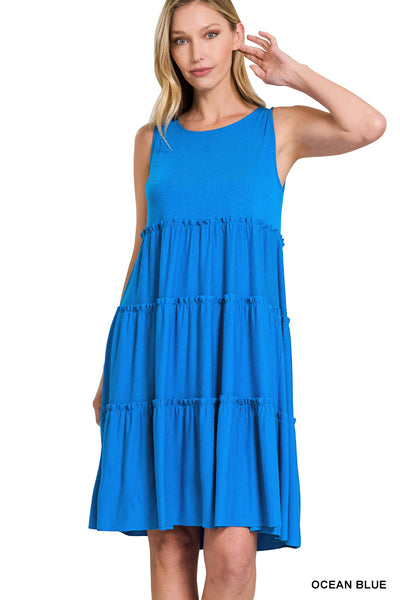 Ocean Blue Tiered Dress