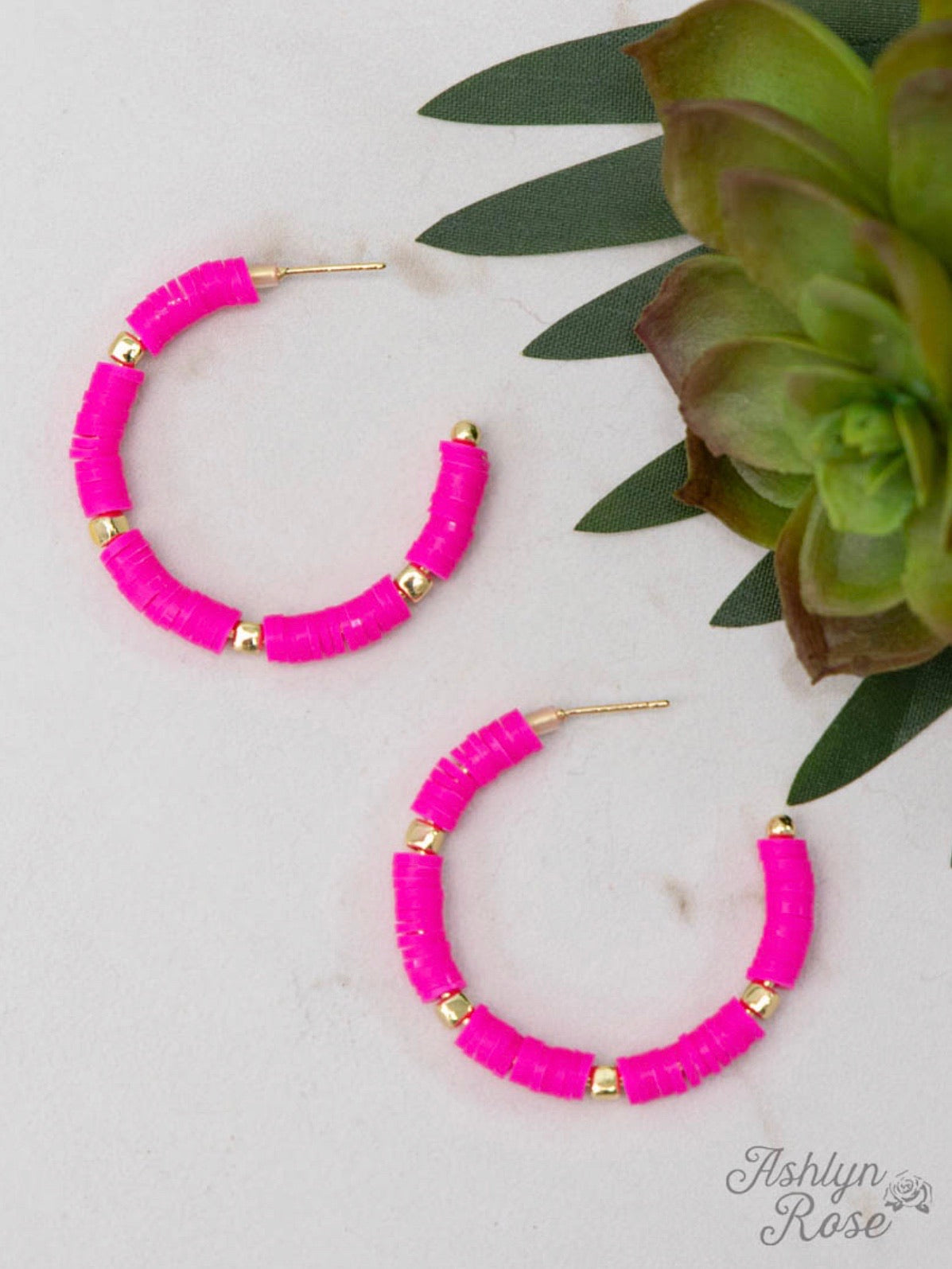 All Summer Long Beaded Hoop Earrings - Final SALE