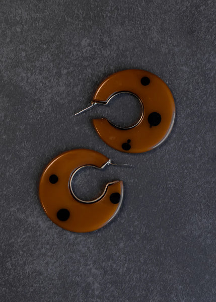Orange Acrylic Hoop Earrings