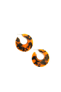 Orange Acrylic Hoop Earrings