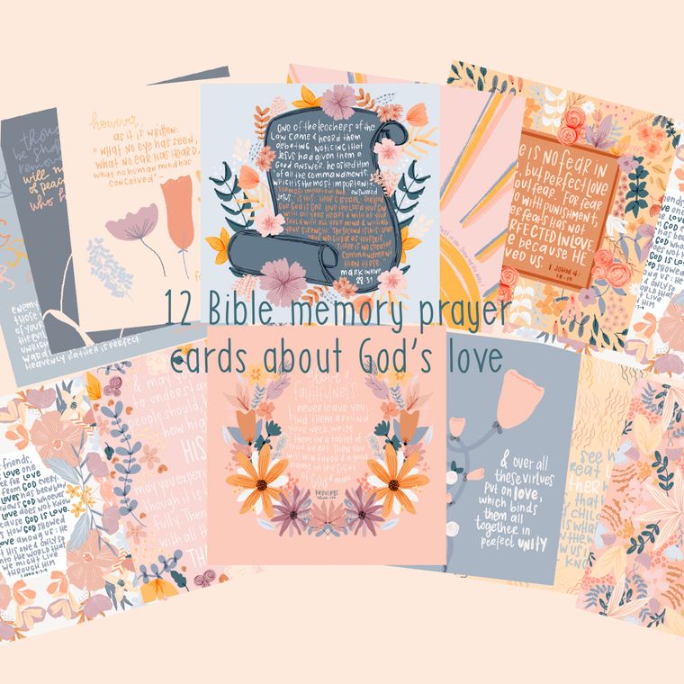 Prayer cards about God's love | Bible memory cards | Scripture cards | Bible affirmations