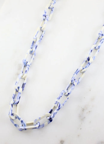 Annalisa Resin Link Necklace BLUE